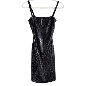 Vintage Sonia Rykiel Paris Spaghetti Strap Sequin Mini Dress Size XS